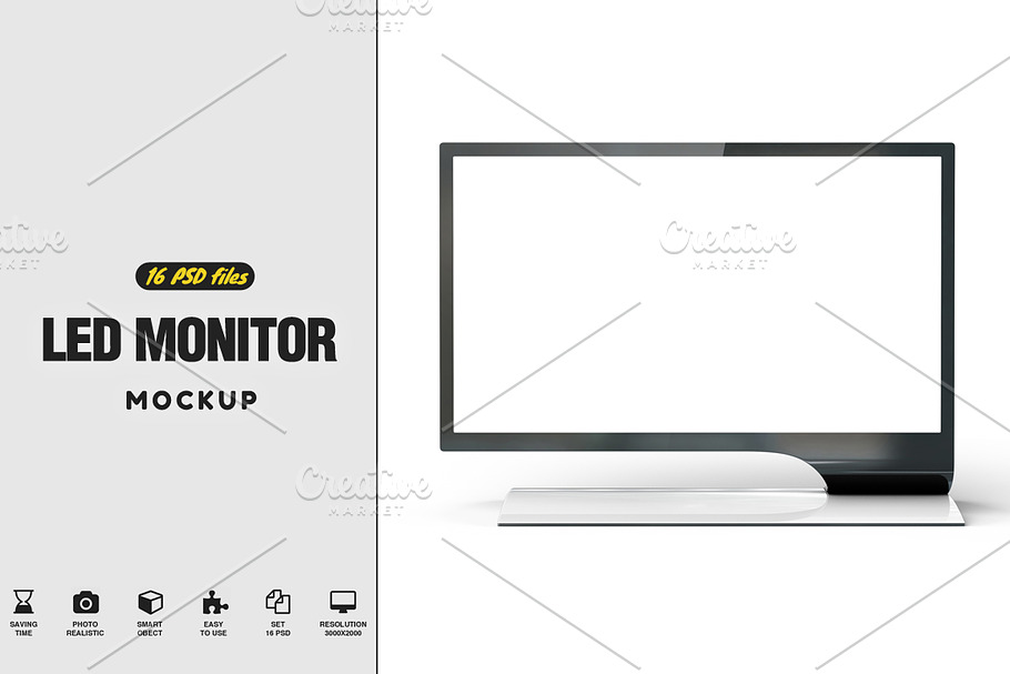  LED Monitor Mockup in Product Mockups - product preview 8
