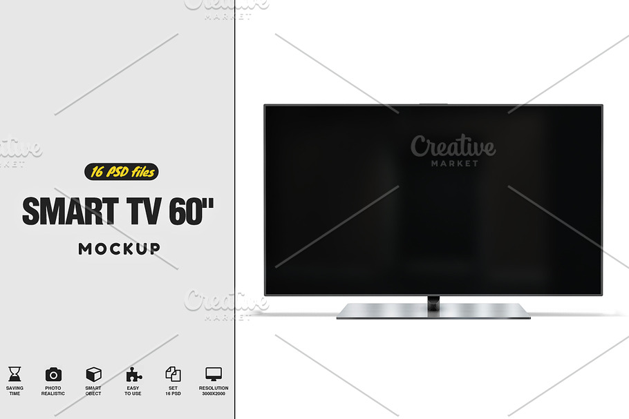 Smart TV 60" Mockup in Mockup Templates - product preview 8