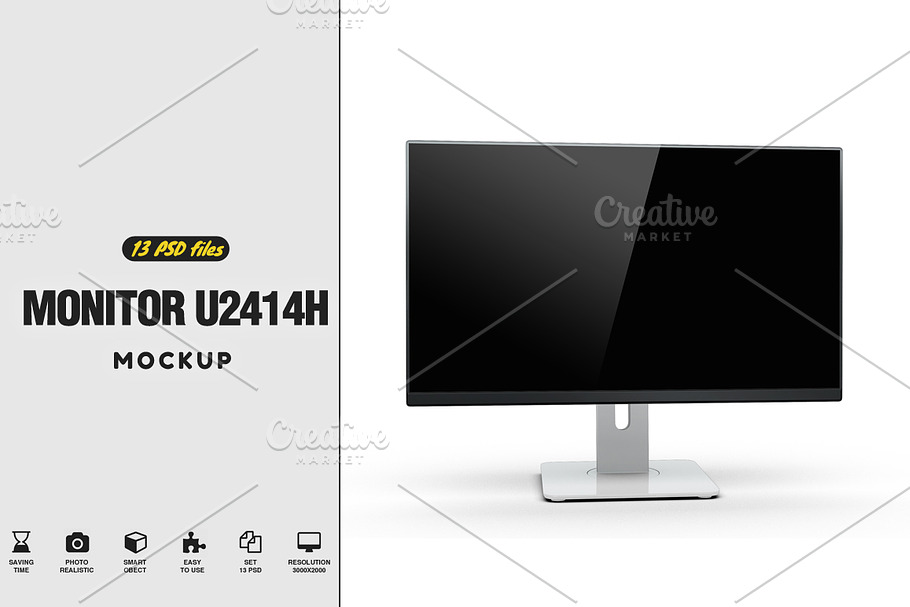  Monitor U2414h Mockup in Product Mockups - product preview 8