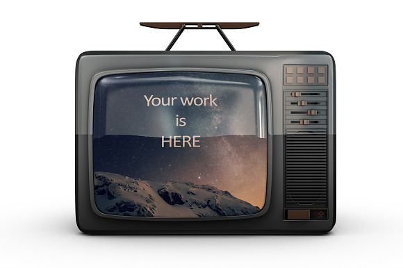 Vintage Tv 1974 MockUp in Mockup Templates - product preview 1