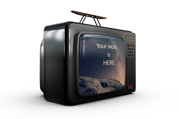 Vintage Tv 1974 MockUp in Mockup Templates - product preview 3