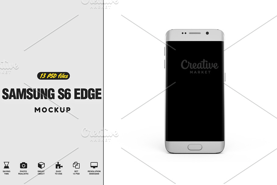 Samsung S6 Edge Mockup in Mobile & Web Mockups - product preview 8
