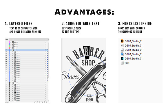 Barbershop logos set in Templates - product preview 5