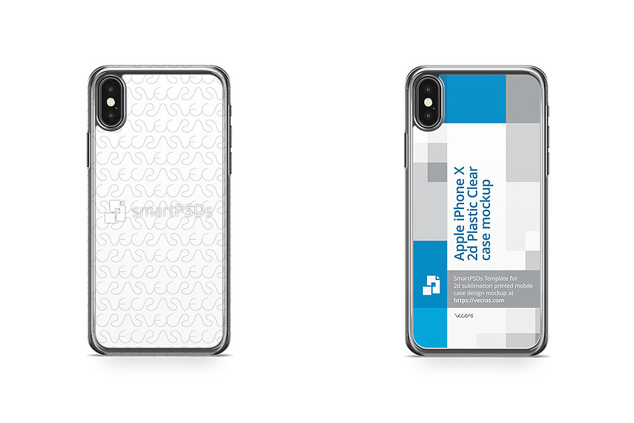 Apple iPhone X 2d Clear Mobile Case  in Product Mockups - product preview 8