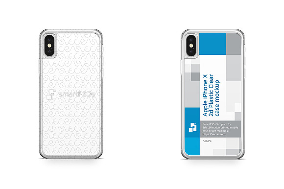 Apple iPhone X 2d Clear Mobile Case  in Product Mockups - product preview 1