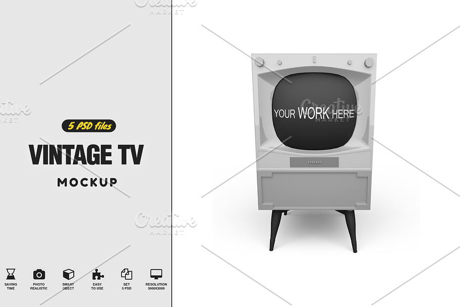 Vintage Television Vol.1 in Mockup Templates - product preview 8