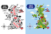 Cartoon Maps of Britain for child