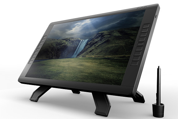 Wacom Graphic Screen Tablet Mock-up in Mobile & Web Mockups - product preview 3