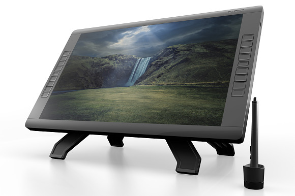 Wacom Graphic Screen Tablet Mock-up in Mobile & Web Mockups - product preview 8