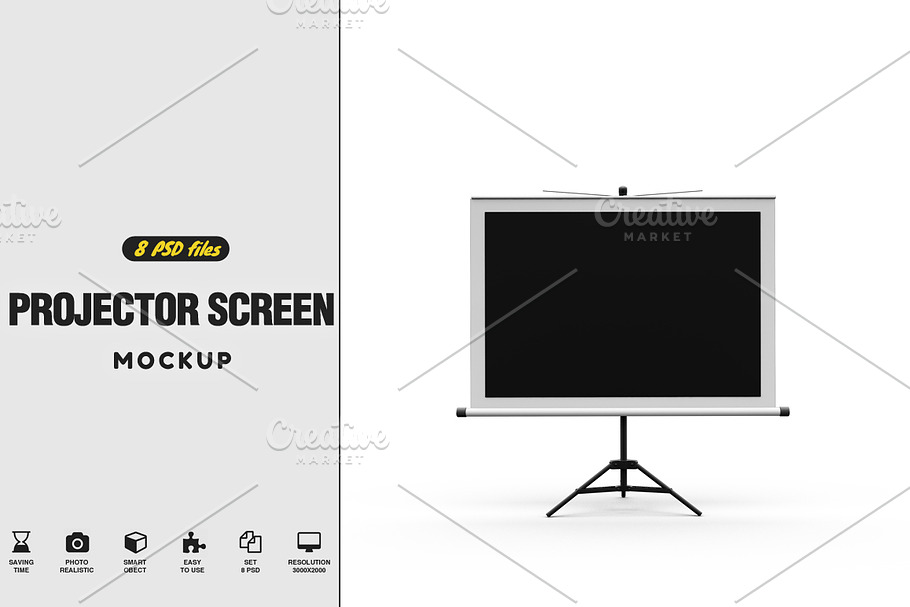  Projector Screen MockUp in Mobile & Web Mockups - product preview 8