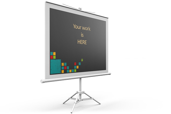  Projector Screen MockUp in Mobile & Web Mockups - product preview 7