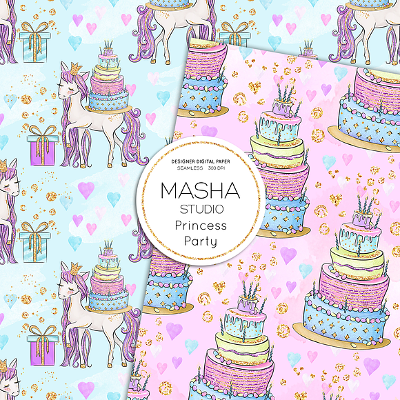 Princess Party digital papers in Patterns - product preview 2