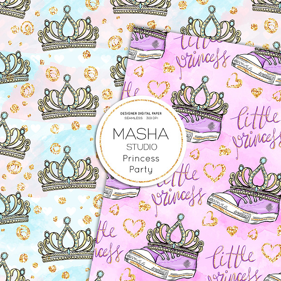 Princess Party digital papers in Patterns - product preview 5