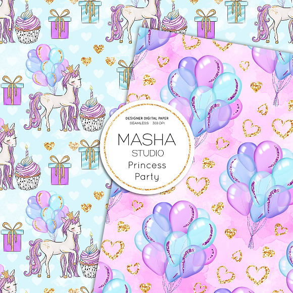 Princess Party digital papers in Patterns - product preview 6