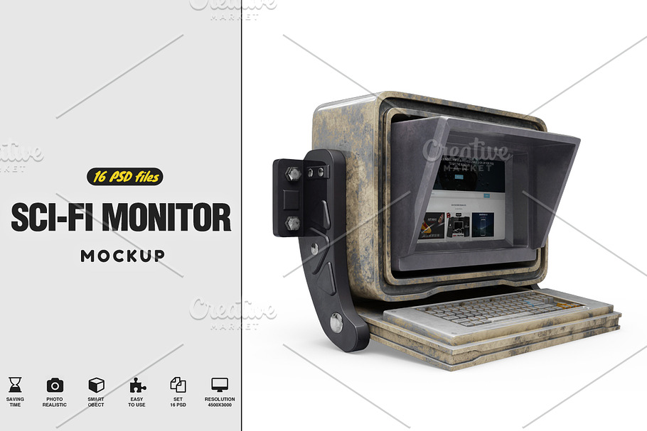 Sci-Fi Monitor Mockup in Mobile & Web Mockups - product preview 8