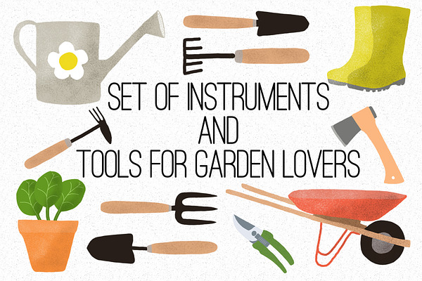Set of gardening instruments