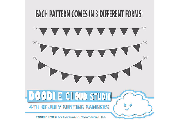 4th of July bunting banners clipart in Illustrations - product preview 2