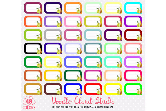 48 Colorful Pear Labels Clipart in Illustrations - product preview 1