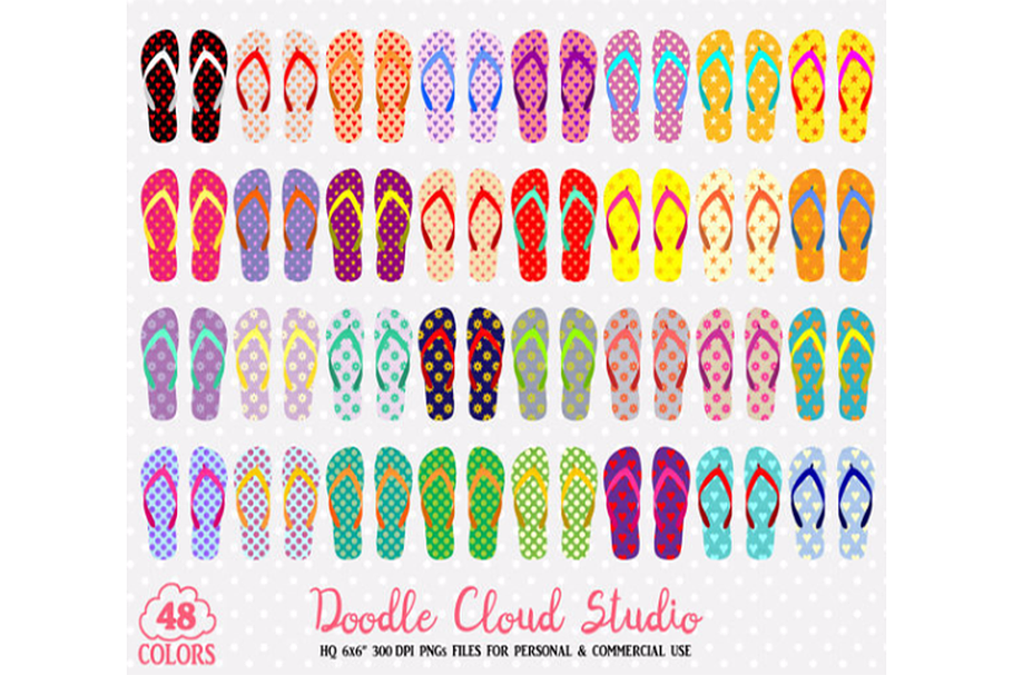 48 Colorful Patterned Flip Flop . in Illustrations - product preview 8
