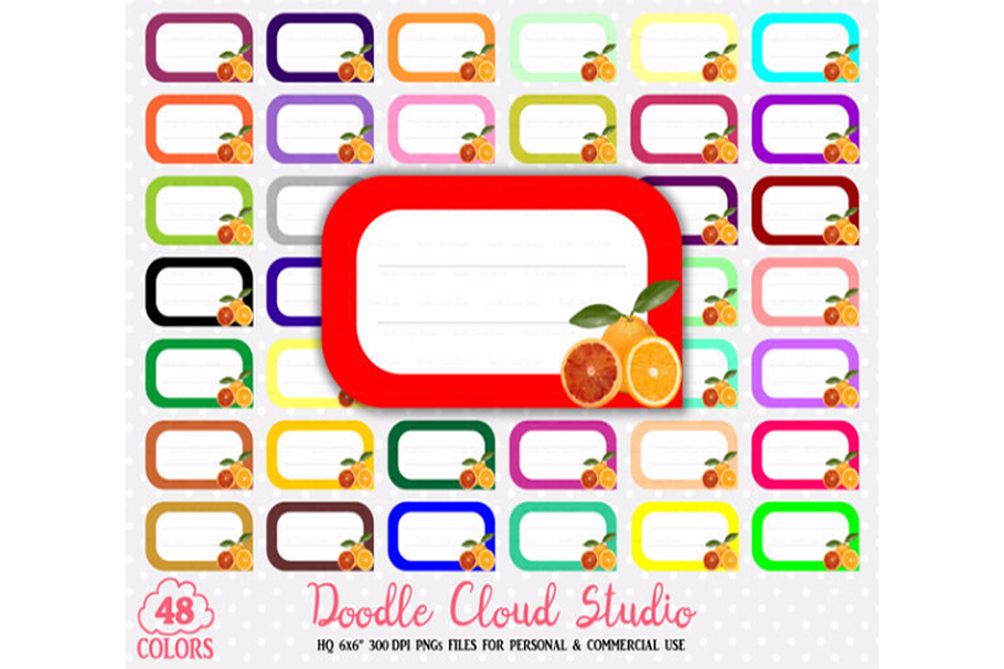 48 Colorful Orange Labels Clipart in Illustrations - product preview 8