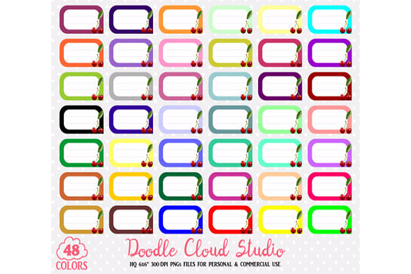 48 Colorful Cherry Labels Clipart in Illustrations - product preview 1