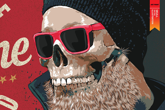 HURRICANE -Skull vector illustration in Illustrations - product preview 2