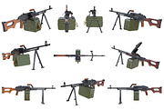 Gun machine military set
