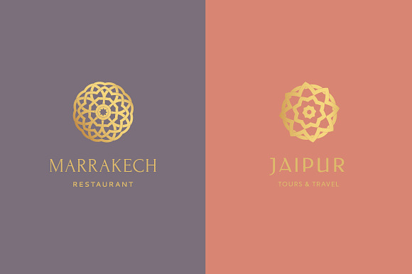 4 Premade Gold Mandala Logos in Logo Templates - product preview 1