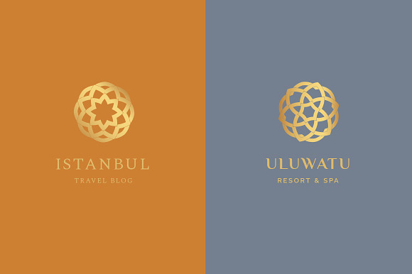 4 Premade Gold Mandala Logos in Logo Templates - product preview 2