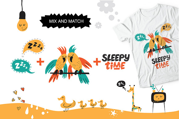Z-Z-Z. Sleeping animals. Graphic set in Objects - product preview 5