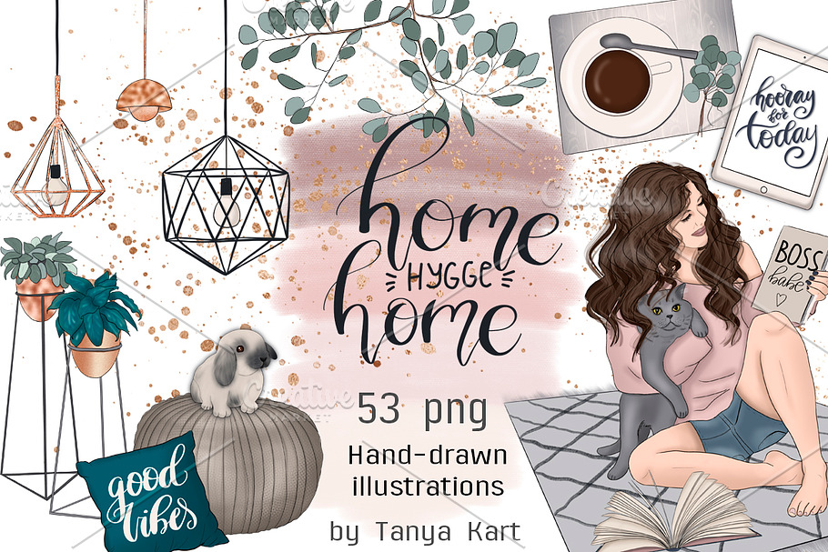 Home Hygge Home Hand Painted Design 