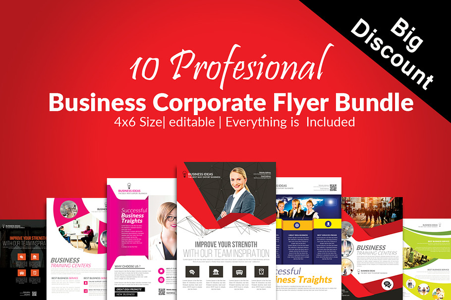10 Business Flyers Bundle Vol:06 in Flyer Templates - product preview 8