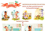 Easter watercolor collection
