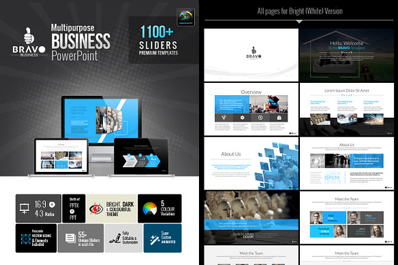 Bravo Multipurpose Business Template in PowerPoint Templates - product preview 1