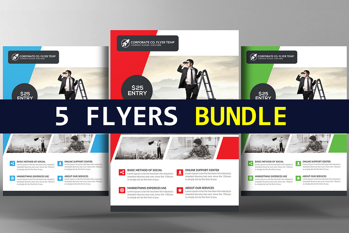 5 Creative Corporate Flyers Bundle in Flyer Templates - product preview 8