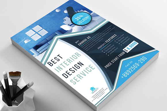 Interior Design Flyer in Flyer Templates - product preview 3