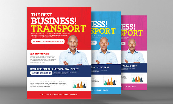 Transport Business Flyer Template in Flyer Templates - product preview 2