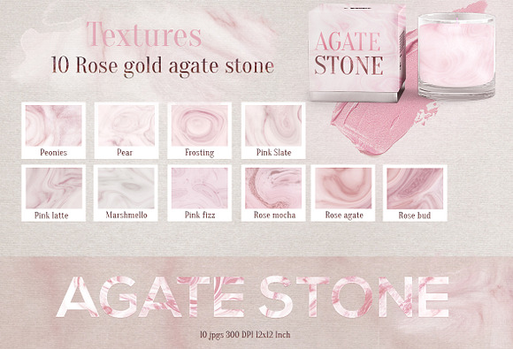 Agate stone + Rose Gold Textures in Textures - product preview 10