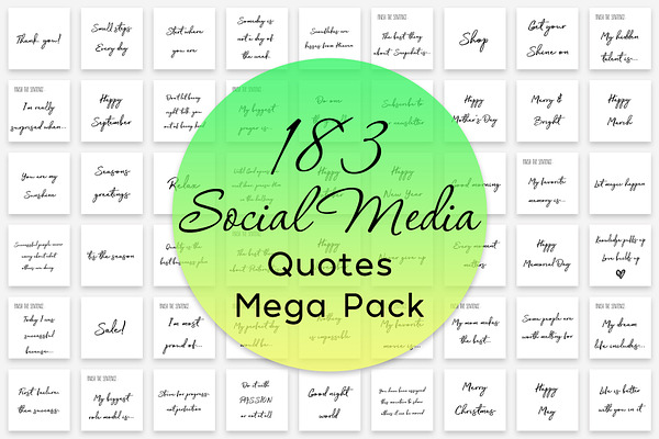 183 Social Media Quotes Mega Pack 