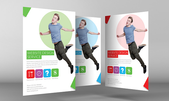 Website Design Flyer With Postcard in Flyer Templates - product preview 1