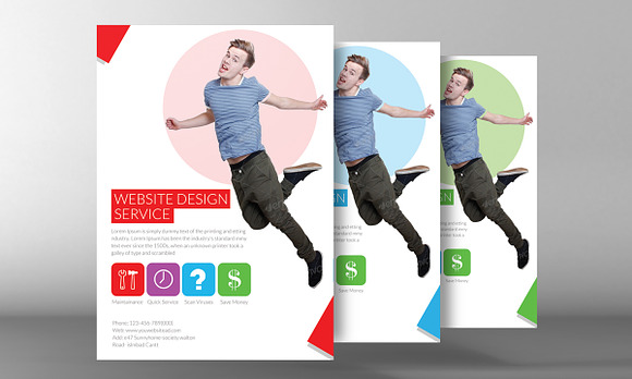 Website Design Flyer With Postcard in Flyer Templates - product preview 2