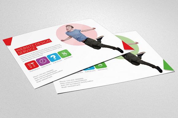 Website Design Flyer With Postcard in Flyer Templates - product preview 4