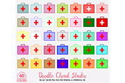 40 Colorful First Aid Kit Clipart