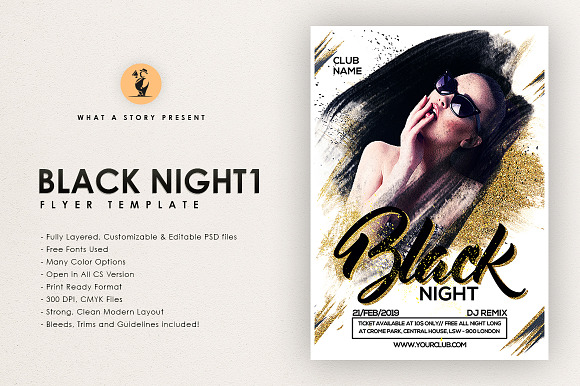 Black Night 1 in Flyer Templates - product preview 3