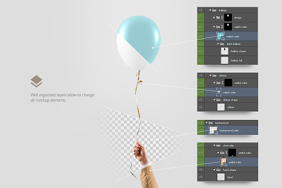 Balloon Mockup in Product Mockups - product preview 3