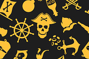Seamless patterns on pirate theme.