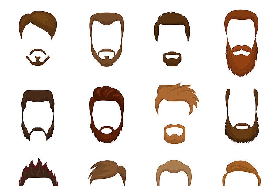 Beards vector portraite bearded man in Illustrations - product preview 8