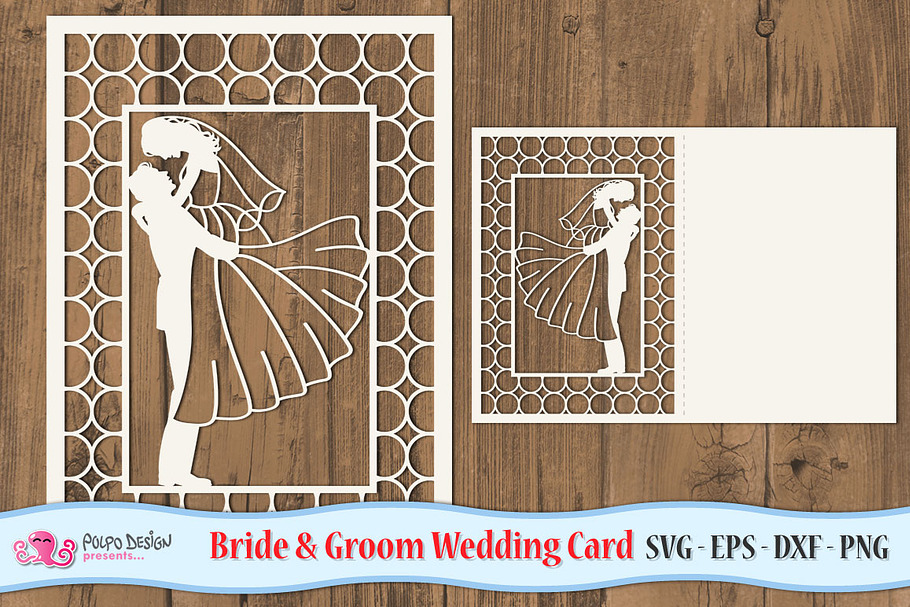 Bride and Groom folding card in Product Mockups - product preview 8
