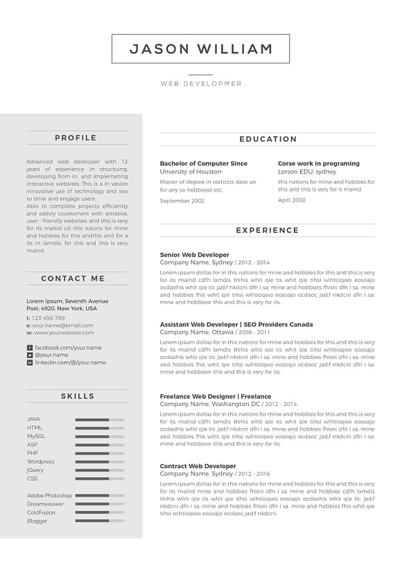 Resume/CV in Resume Templates - product preview 7