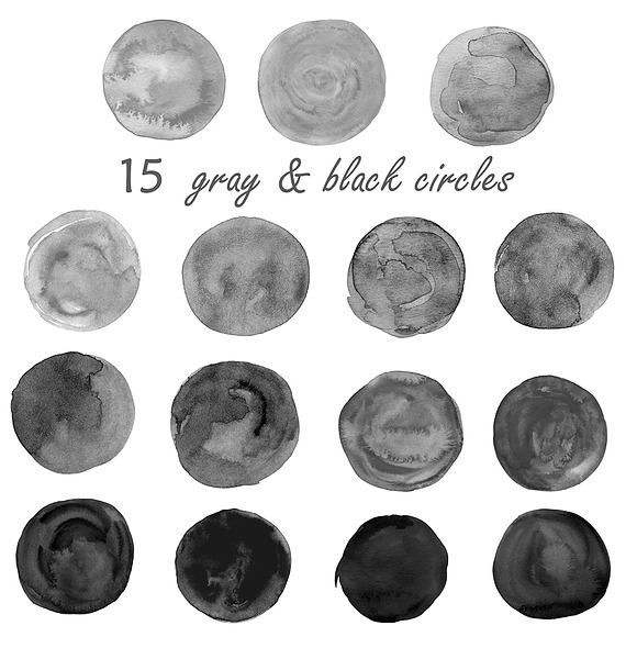 45 watercolor gray circles in Textures - product preview 1